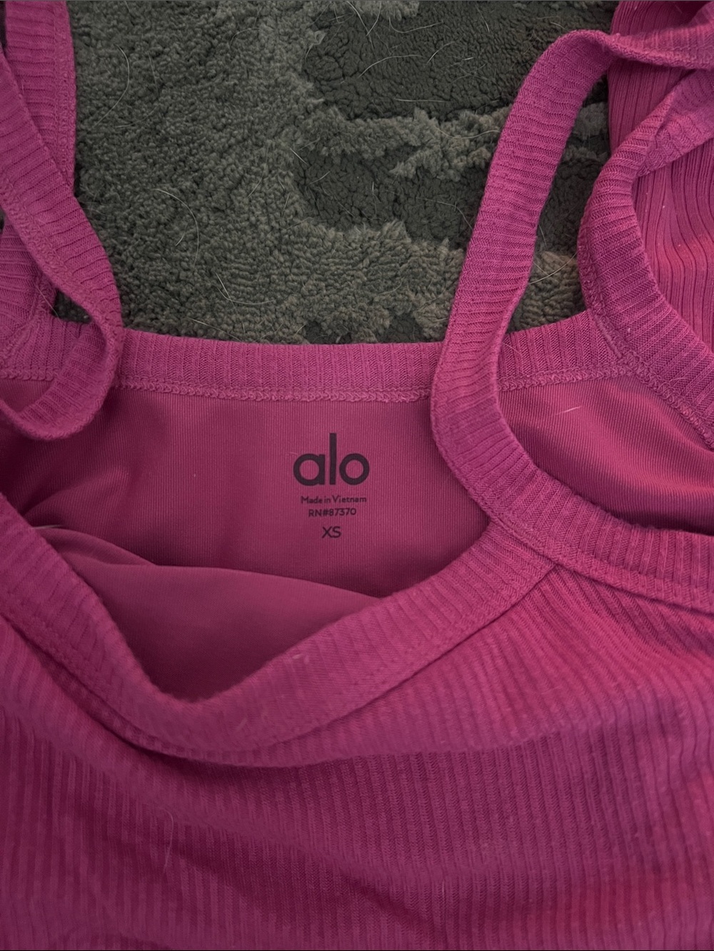 Pink Alo Yoga Set Ribbed Crop Tank & Leggings Set - Picture 3 of 4